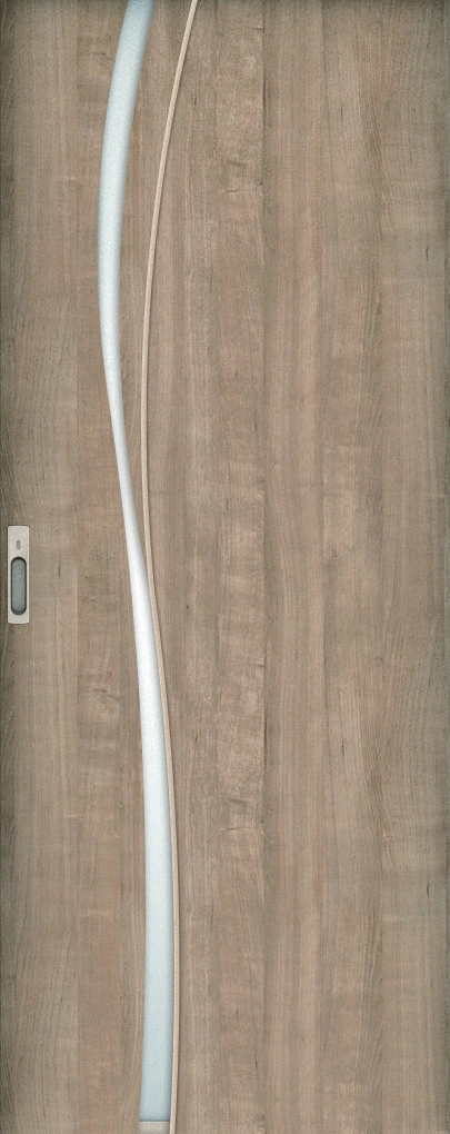 リビングドア　ハピア　吊戸・引込　扉　Ｋ７デザイン　８０８幅　２０００高　〈トープグレー〉　左右兼用　錠付　ラクラクローズ付用