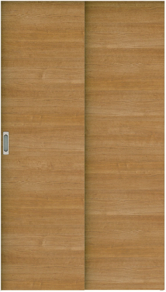 リビングドア　ハピア　機能ドア　２枚連動吊戸　扉　Ｕ０デザイン　５５６幅　２０００高　〈ティーブラウン〉　錠なし　引手加工なし