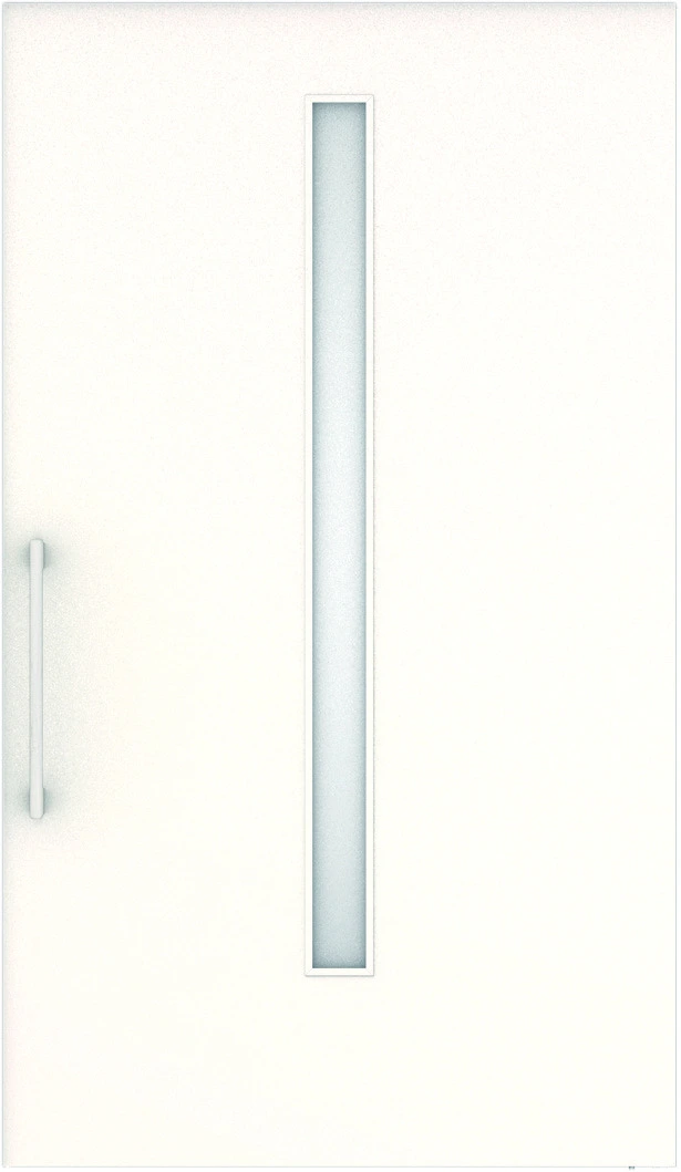 おもいやりシリーズ　吊戸　アウトセットタイプ　扉　Ｄデザイン　１１６４幅　２０００高　〈モノホワイト〉　左右兼用　（錠なし＋にぎりバー　ラクラクローズ付）用