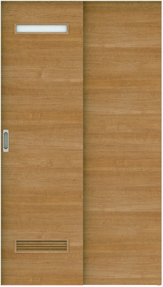 リビングドア　ハピア　機能ドア　２枚連動吊戸　扉　Ｙ８デザイン　５５６幅　２０００高　〈ティーブラウン〉　右引　錠なし