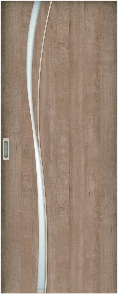 リビングドア　ハピア　吊戸・引込　扉　Ｋ７デザイン　８０８幅　２０００高　〈トープグレー〉　左右兼用　錠なし　ラクラクローズ付用