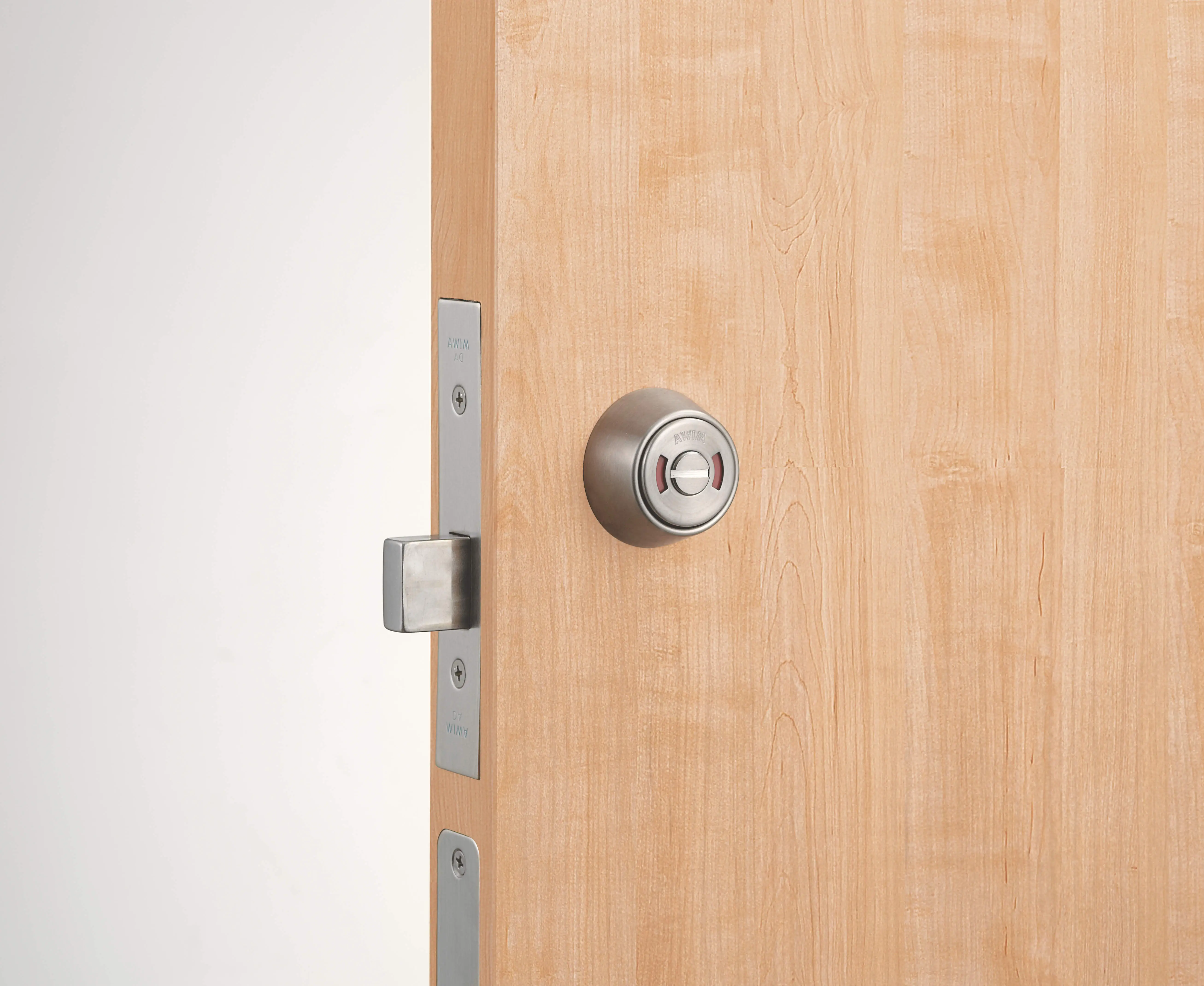 ＯＭＯＩＹＡＲＩ　ドア部材　美和ロック本締錠　表示錠　収納開き戸　巾狭タイプ用　〈サテンニッケル仕上げ〉