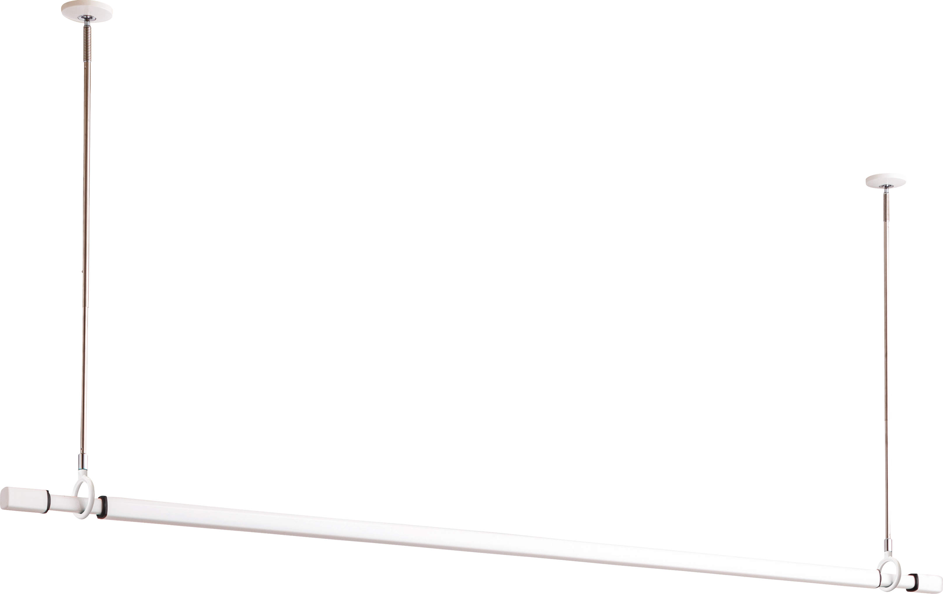 収納　物干し関連製品　室内物干し　ものほし上手　天井直付薄型簡易タイプ　セット　ロング　〈ホワイト色〉