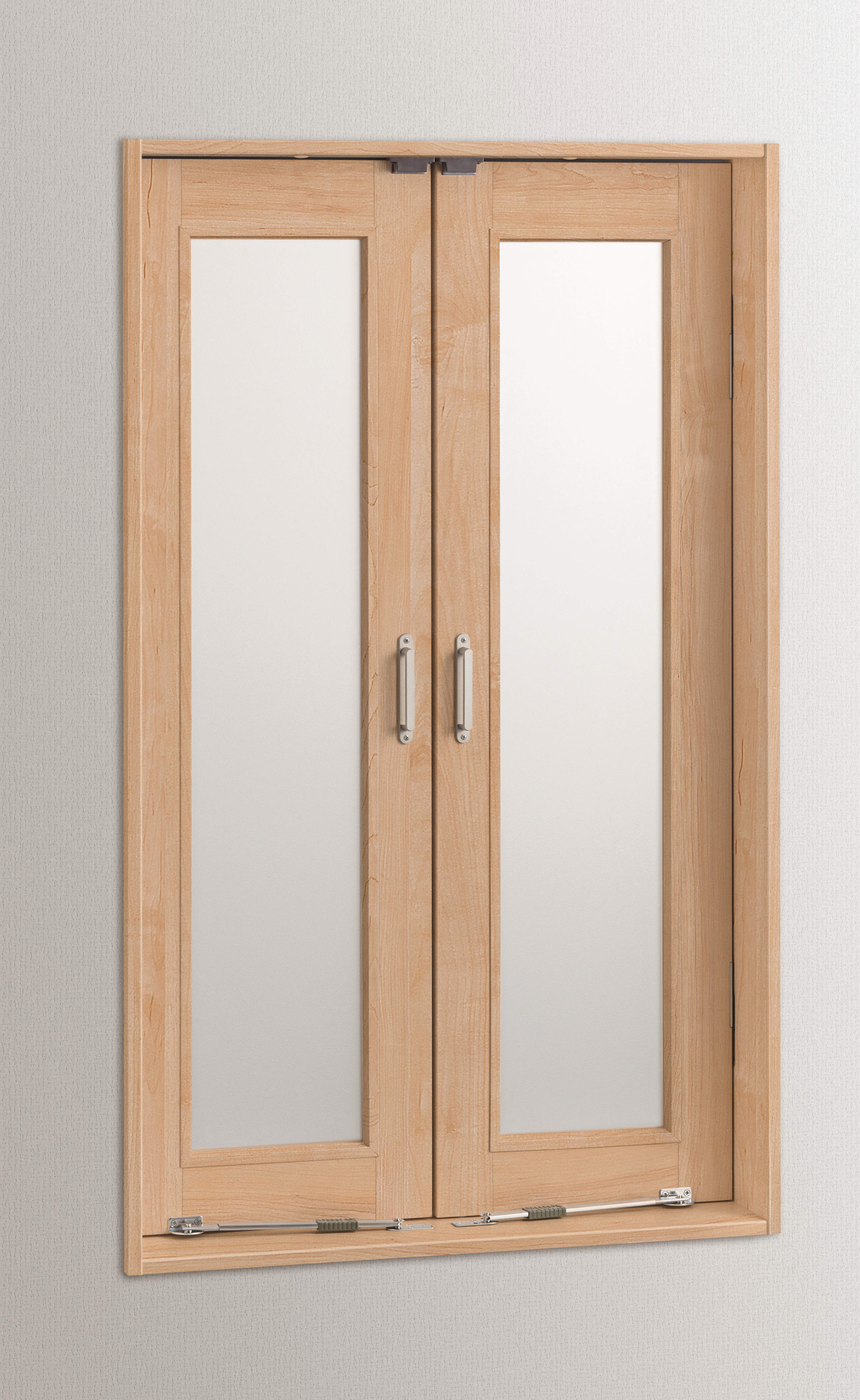 造作部材　イエリア　室内窓　マドモ　開き戸タイプ　扉セット　７３５幅用　９００高用　〈ミルベージュ柄〉　左右兼用　丁番・把手〈Ｔシルバー色〉