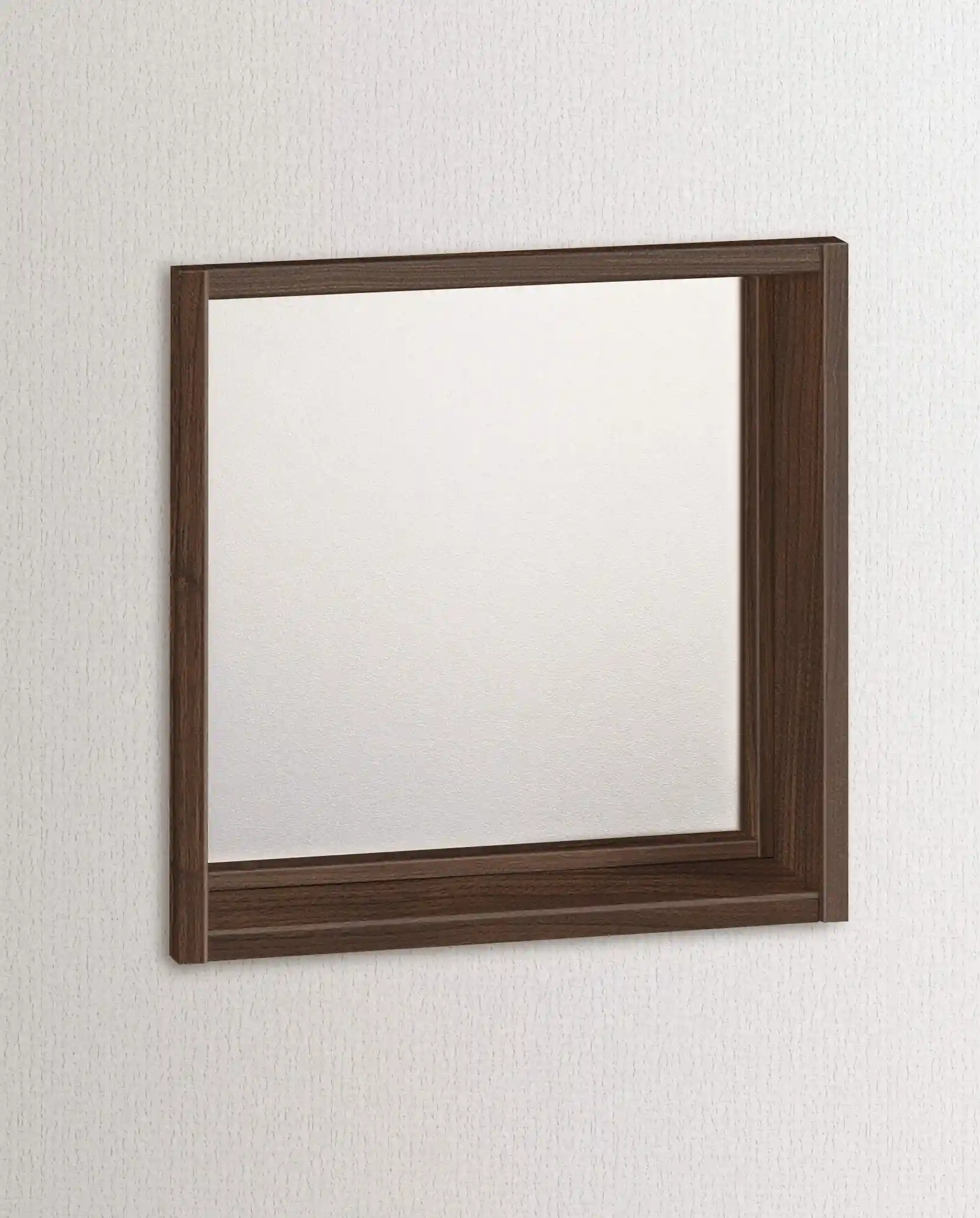 造作部材　イエリア　室内窓　マドモ　ＦＩＸタイプ・スタンダード　スクエア型　本体　固定枠１５４　３７０幅　３７０高　〈ダルブラウン柄〉　左右兼用