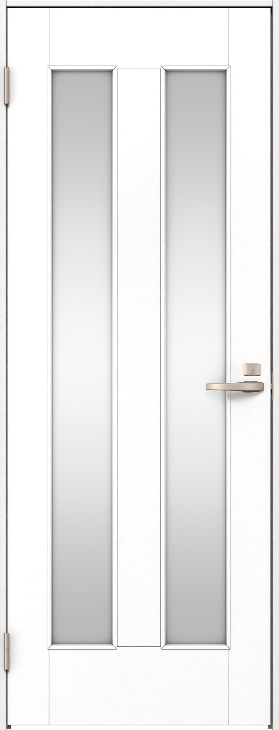 リビングドア　イエリア　片開きドア　扉セット　０６デザイン　８５０幅　２０００高　〈パウダーホワイト柄〉　左開き　錠付　間仕切錠　Ｎスタンダード丁番