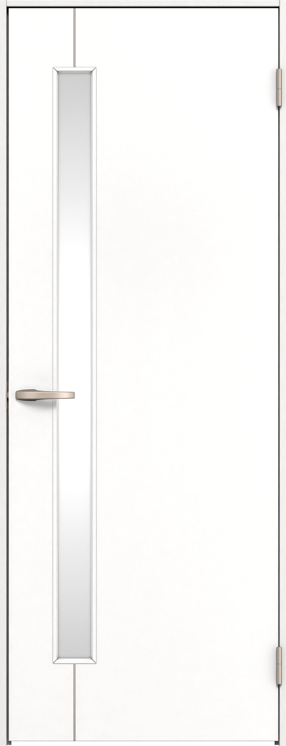 リビングドア　イエリア　片開きドア　扉セット　Ｄ４デザイン　７５５幅　２０００高　〈パウダーホワイト柄〉　右開き　空錠　Ｎスタンダード丁番