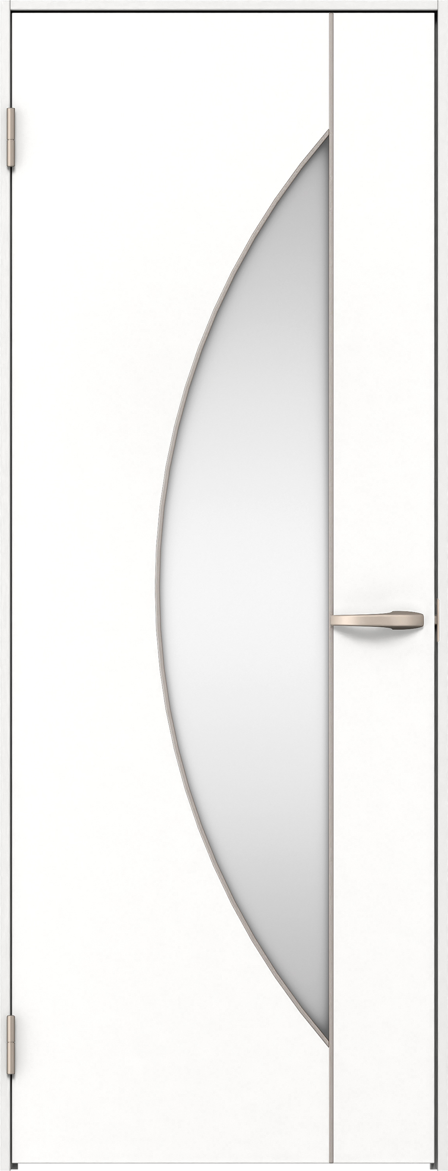 リビングドア　イエリア　片開きドア　扉セット　Ｄ５デザイン　７５５幅　２０００高　〈パウダーホワイト柄〉　左開き　空錠　Ｎスタンダード丁番