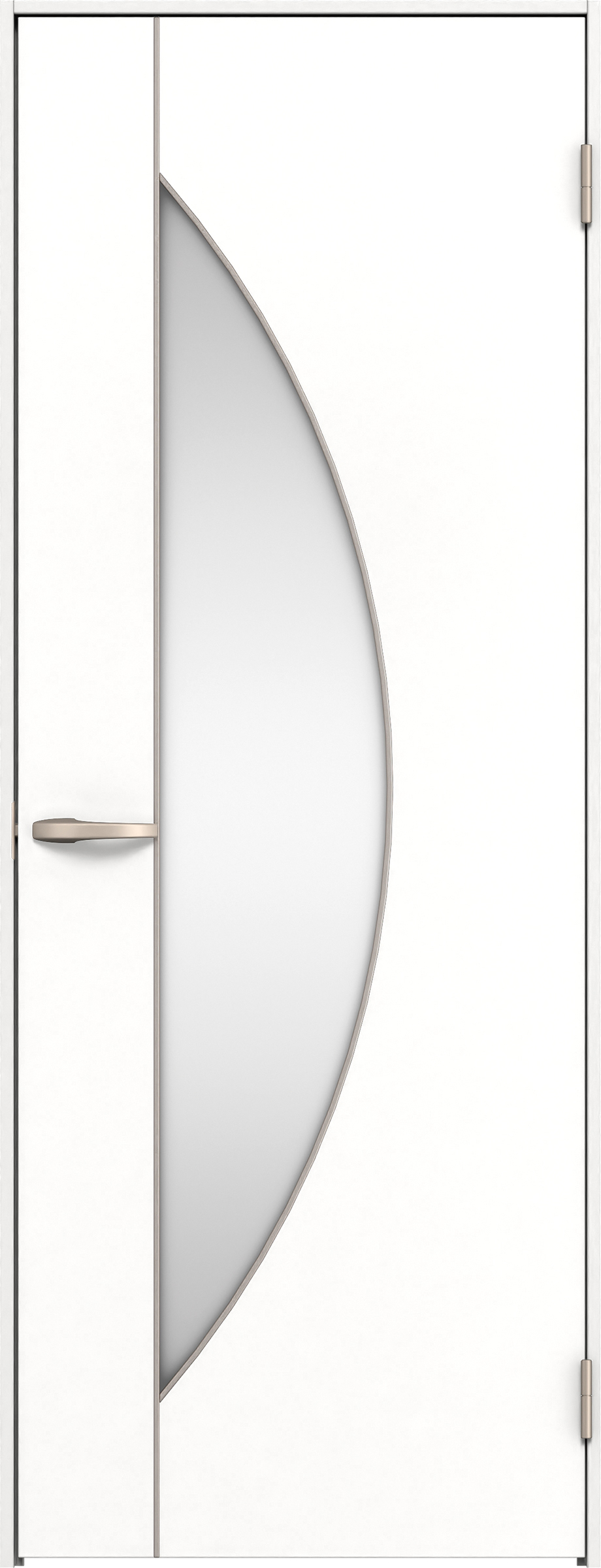 リビングドア　イエリア　片開きドア　扉セット　Ｄ５デザイン　７５５幅　２０００高　〈パウダーホワイト柄〉　右開き　空錠　Ｎスタンダード丁番