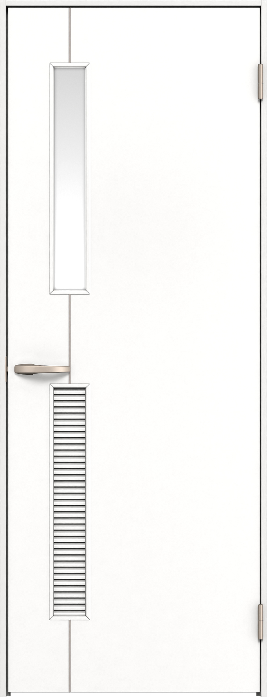 リビングドア　イエリア　片開きドア　扉セット　Ｄ６デザイン　８２５幅　２０００高　〈パウダーホワイト柄〉　右開き　空錠　Ｎスタンダード丁番