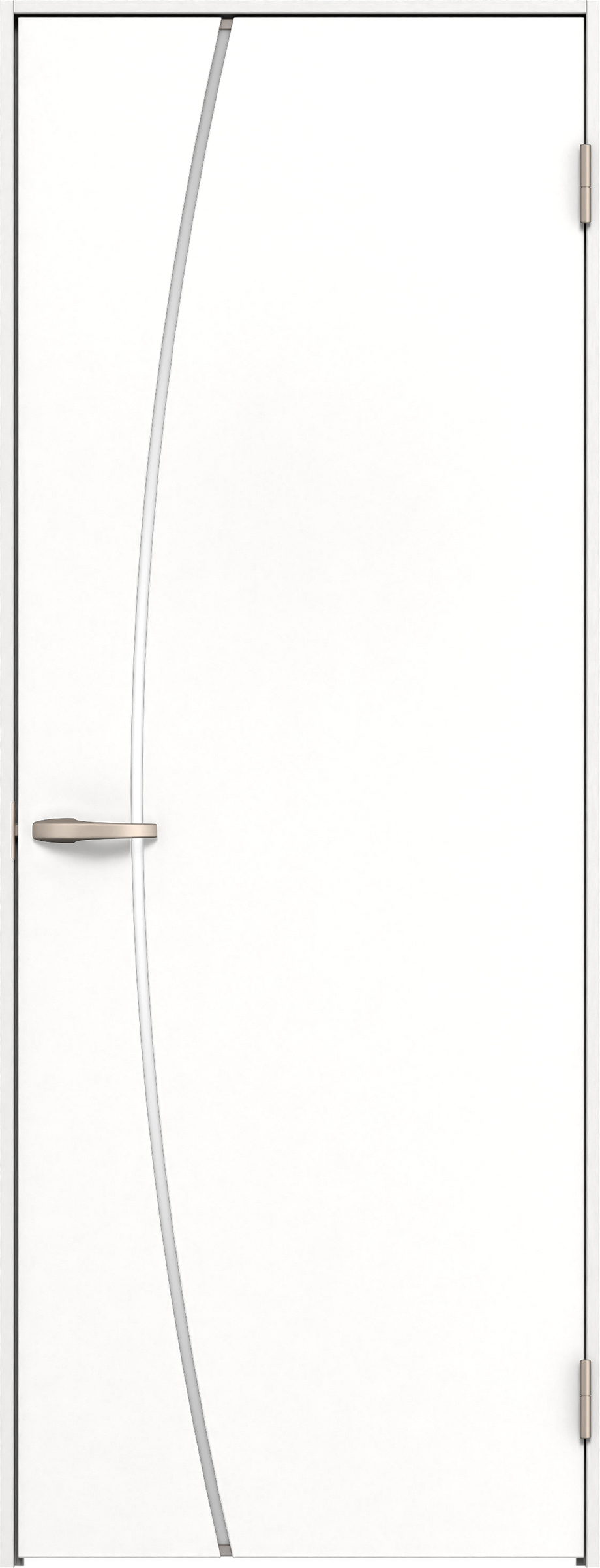 リビングドア　イエリア　片開きドア　扉セット　Ｋ４デザイン　８５０幅　２０００高　〈パウダーホワイト柄〉　右開き　空錠　Ｎスタンダード丁番