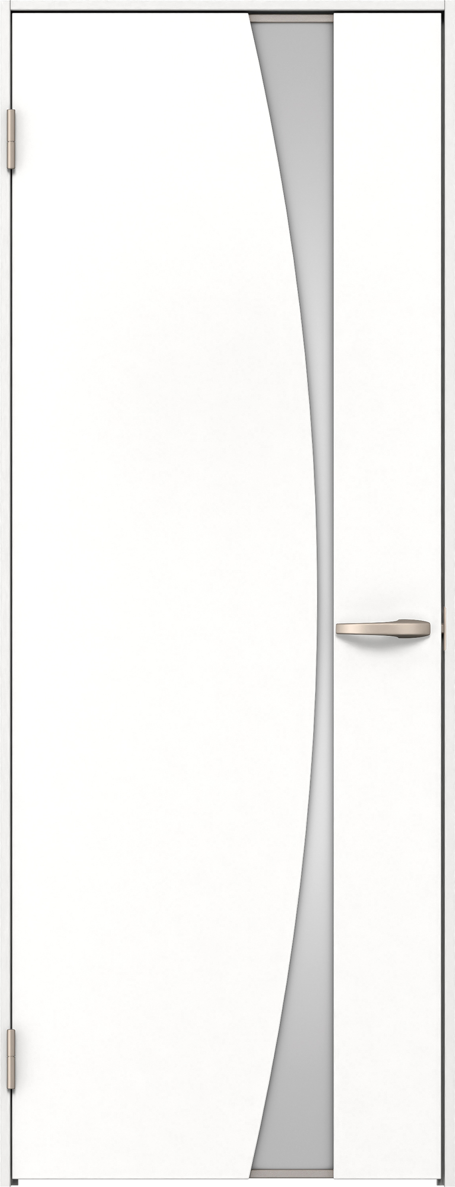 リビングドア　イエリア　片開きドア　扉セット　Ｋ５デザイン　７３５幅　２０００高　〈パウダーホワイト柄〉　左開き　空錠　Ｎスタンダード丁番