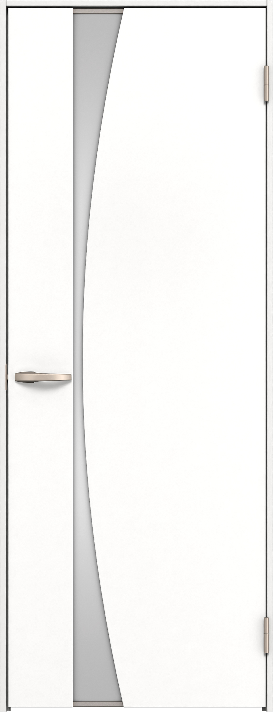 リビングドア　イエリア　片開きドア　扉セット　Ｋ５デザイン　７８０幅　２０００高　〈パウダーホワイト柄〉　右開き　空錠　Ｎスタンダード丁番