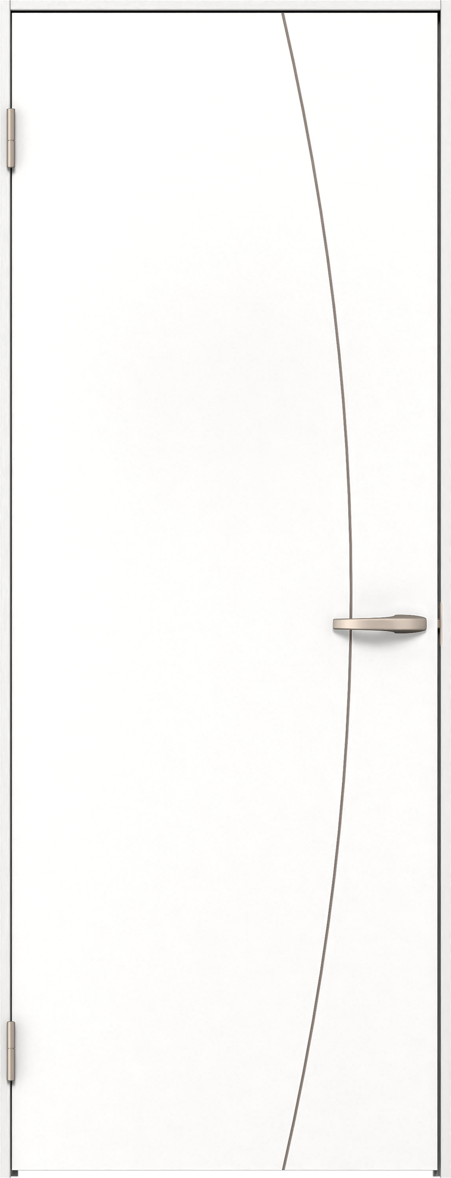 リビングドア　イエリア　片開きドア　扉セット　Ｋ６デザイン　８２５幅　２０００高　〈パウダーホワイト柄〉　左開き　空錠　Ｎスタンダード丁番