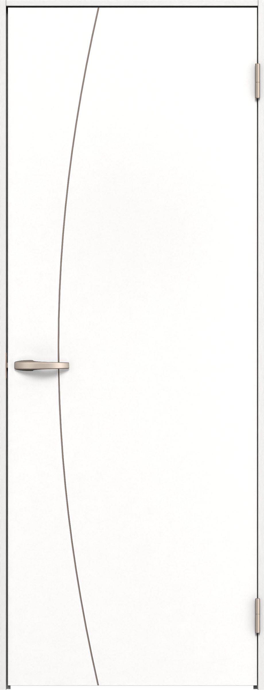 リビングドア　イエリア　片開きドア　扉セット　Ｋ６デザイン　７３５幅　２０００高　〈パウダーホワイト柄〉　右開き　空錠　Ｎスタンダード丁番