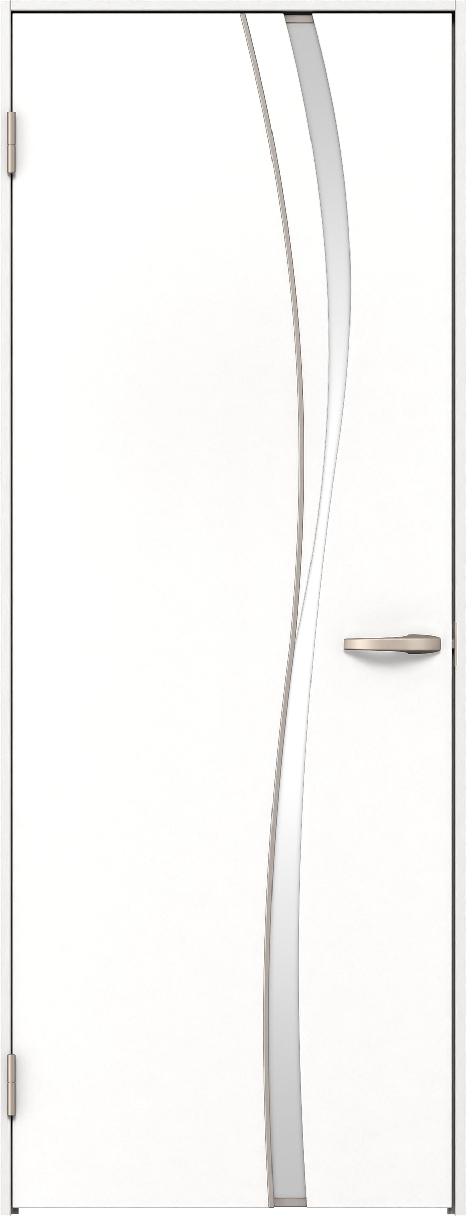 リビングドア　イエリア　片開きドア　扉セット　Ｋ７デザイン　８２５幅　２０００高　〈パウダーホワイト柄〉　左開き　空錠　Ｎスタンダード丁番