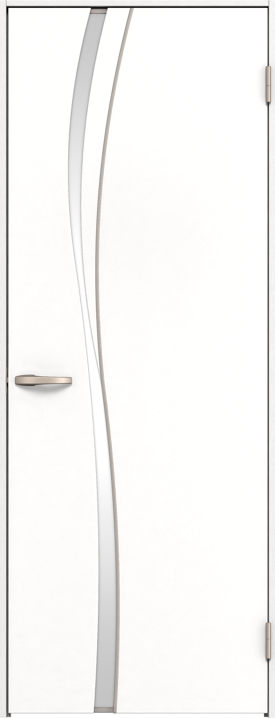 リビングドア　イエリア　片開きドア　扉セット　Ｋ７デザイン　７８０幅　２０００高　〈パウダーホワイト柄〉　右開き　空錠　Ｎスタンダード丁番