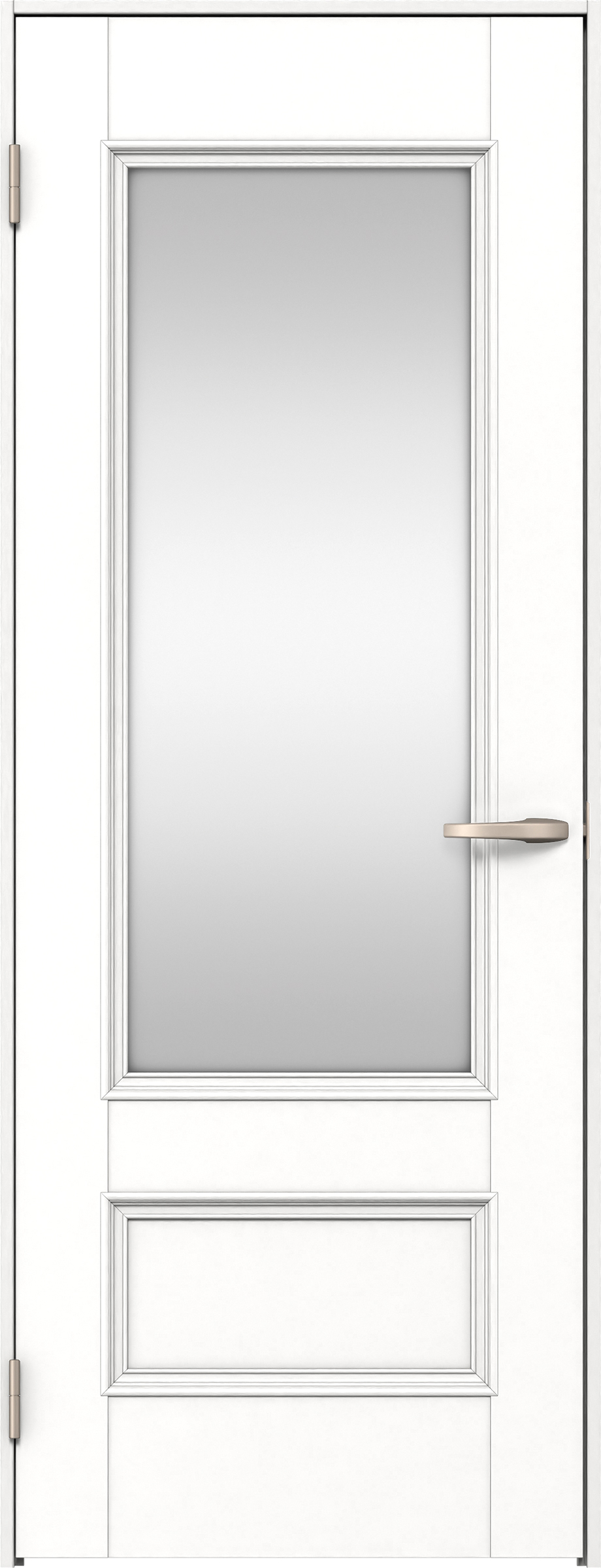 リビングドア　イエリア　片開きドア　扉セット　Ｍ２デザイン　７５５幅　２０００高　〈パウダーホワイト柄〉　左開き　空錠　Ｎスタンダード丁番