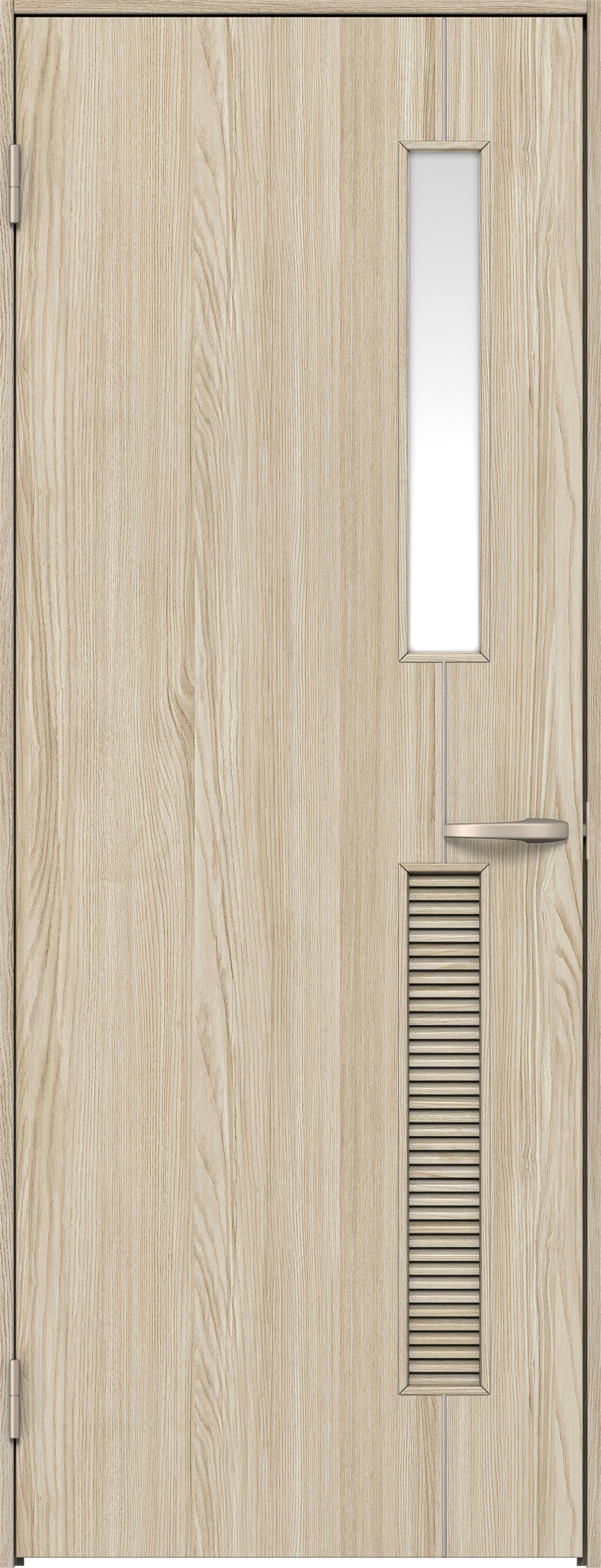 リビングドア　イエリア　片開きドア　扉セット　Ｄ６デザイン　８５０幅　２０００高　〈ソフトグレージュ柄〉　左開き　空錠　Ｎスタンダード丁番