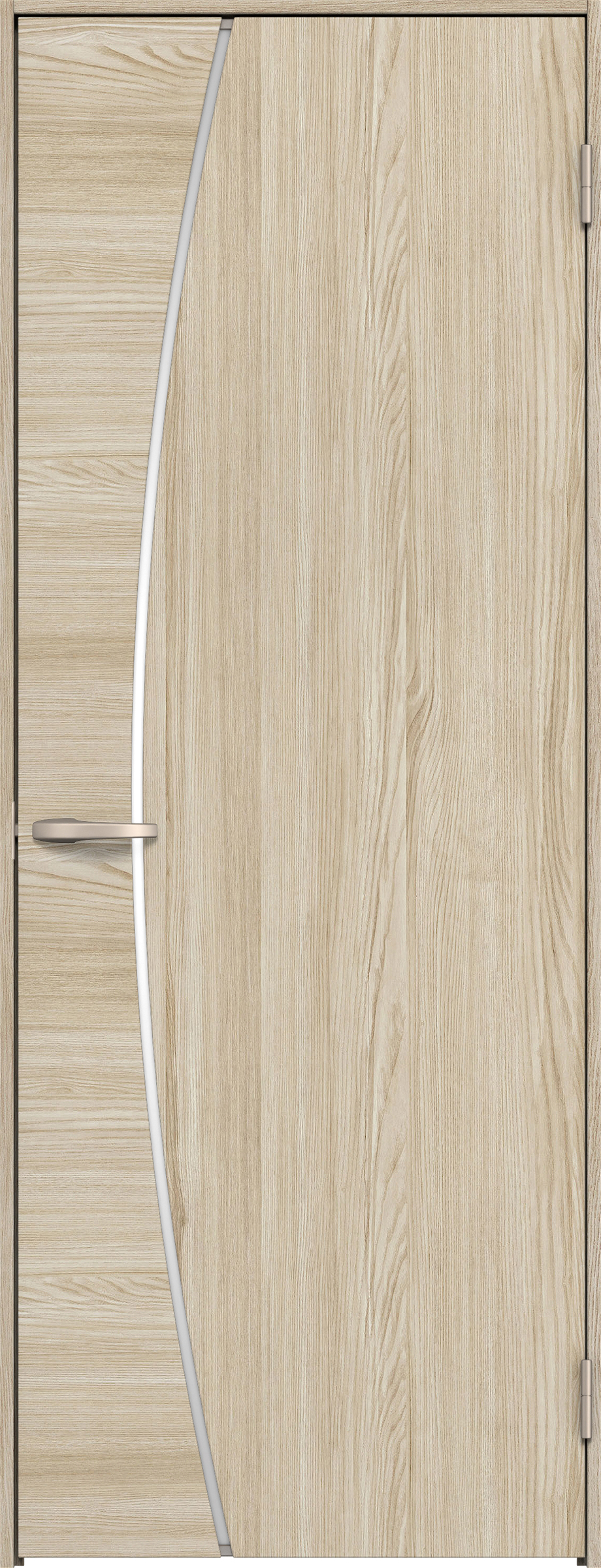 リビングドア　イエリア　片開きドア　扉セット　Ｋ４デザイン　８５０幅　２０００高　〈ソフトグレージュ柄〉　右開き　空錠　Ｎスタンダード丁番