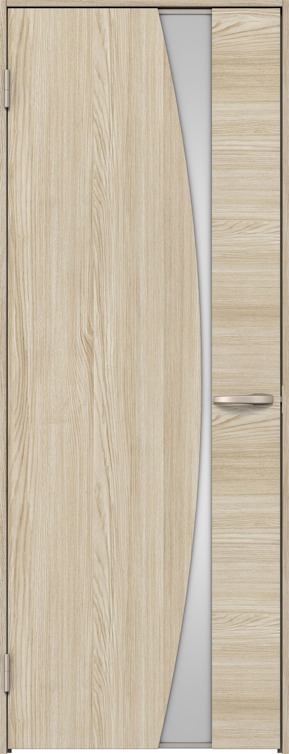 リビングドア　イエリア　片開きドア　扉セット　Ｋ５デザイン　７５５幅　２０００高　〈ソフトグレージュ柄〉　左開き　空錠　Ｎスタンダード丁番