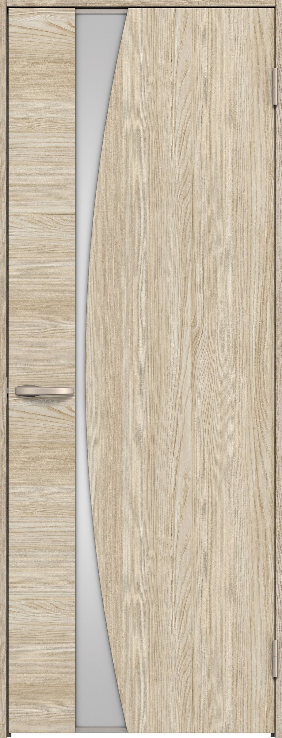 リビングドア　イエリア　片開きドア　扉セット　Ｋ５デザイン　８２５幅　２０００高　〈ソフトグレージュ柄〉　右開き　空錠　Ｎスタンダード丁番