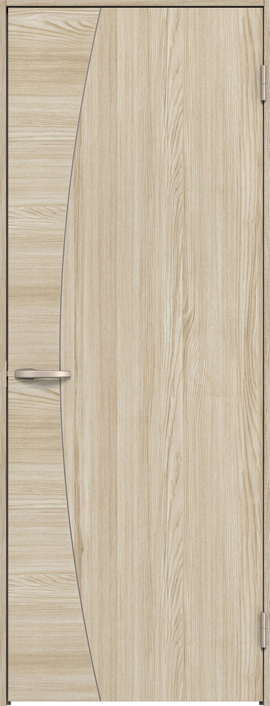 リビングドア　イエリア　片開きドア　扉セット　Ｋ６デザイン　７５５幅　２０００高　〈ソフトグレージュ柄〉　右開き　空錠　Ｎスタンダード丁番