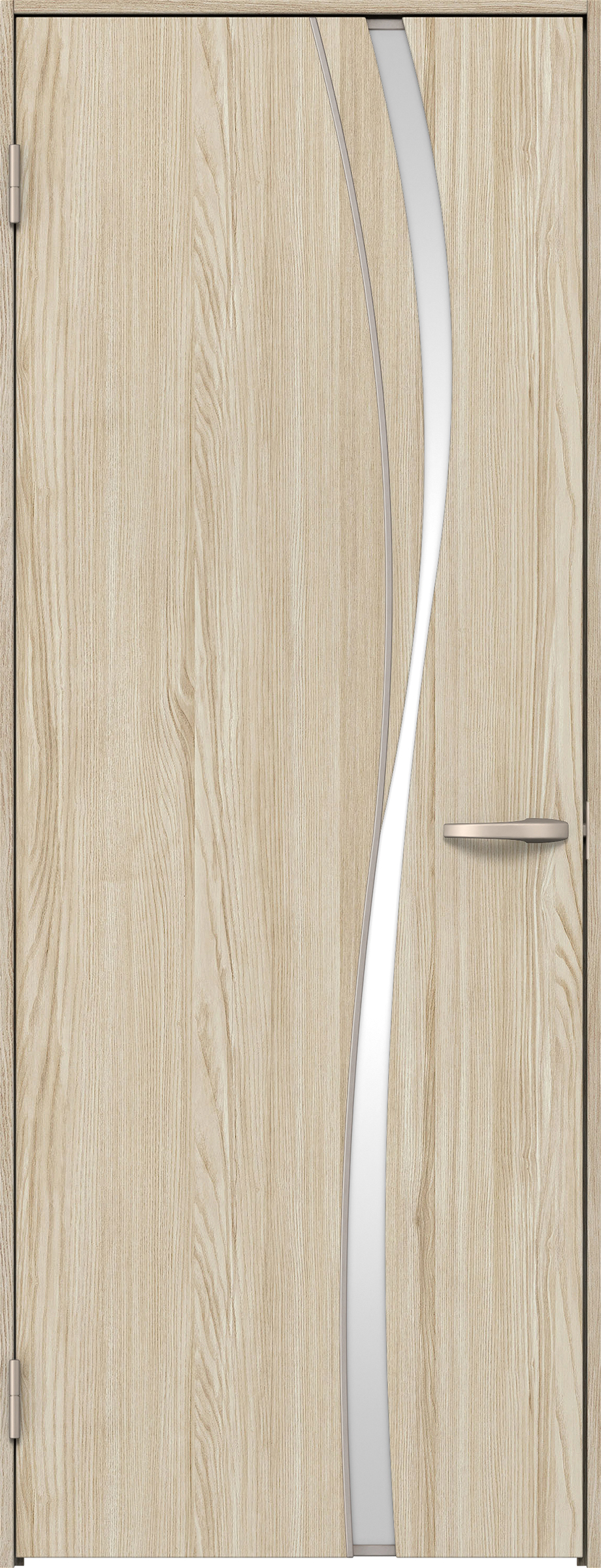 リビングドア　イエリア　片開きドア　扉セット　Ｋ７デザイン　８５０幅　２０００高　〈ソフトグレージュ柄〉　左開き　空錠　Ｎスタンダード丁番