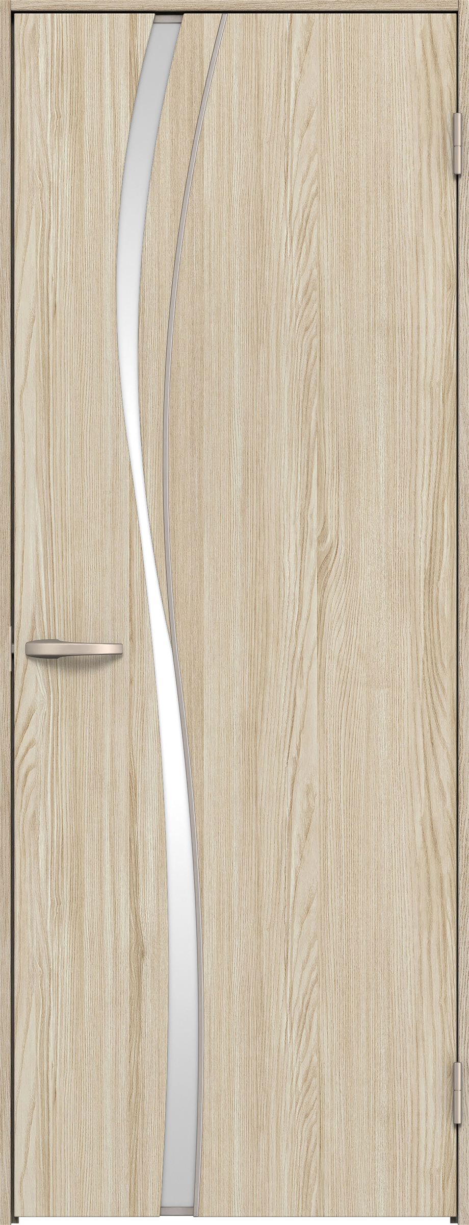 リビングドア　イエリア　片開きドア　扉セット　Ｋ７デザイン　７５５幅　２０００高　〈ソフトグレージュ柄〉　右開き　空錠　Ｎスタンダード丁番