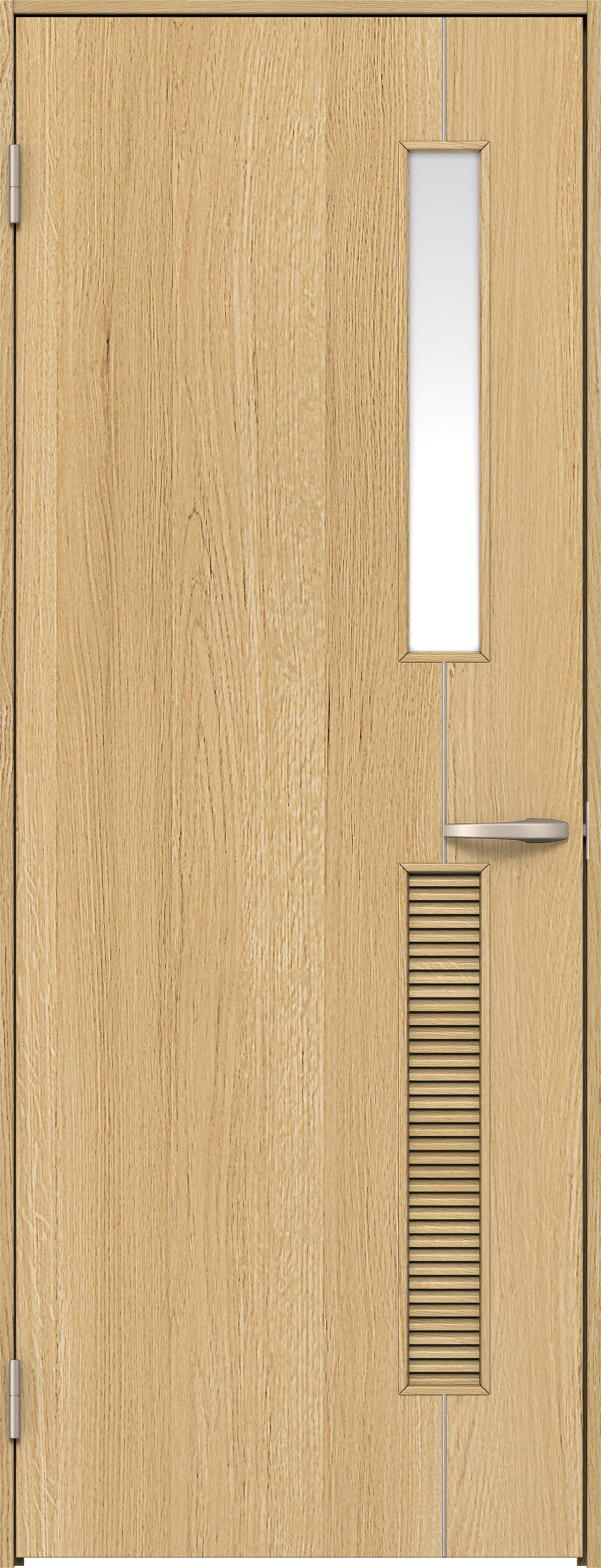 リビングドア　イエリア　片開きドア　扉セット　Ｄ６デザイン　８５０幅　２０００高　〈ライトオーカー柄〉　左開き　空錠　Ｎスタンダード丁番