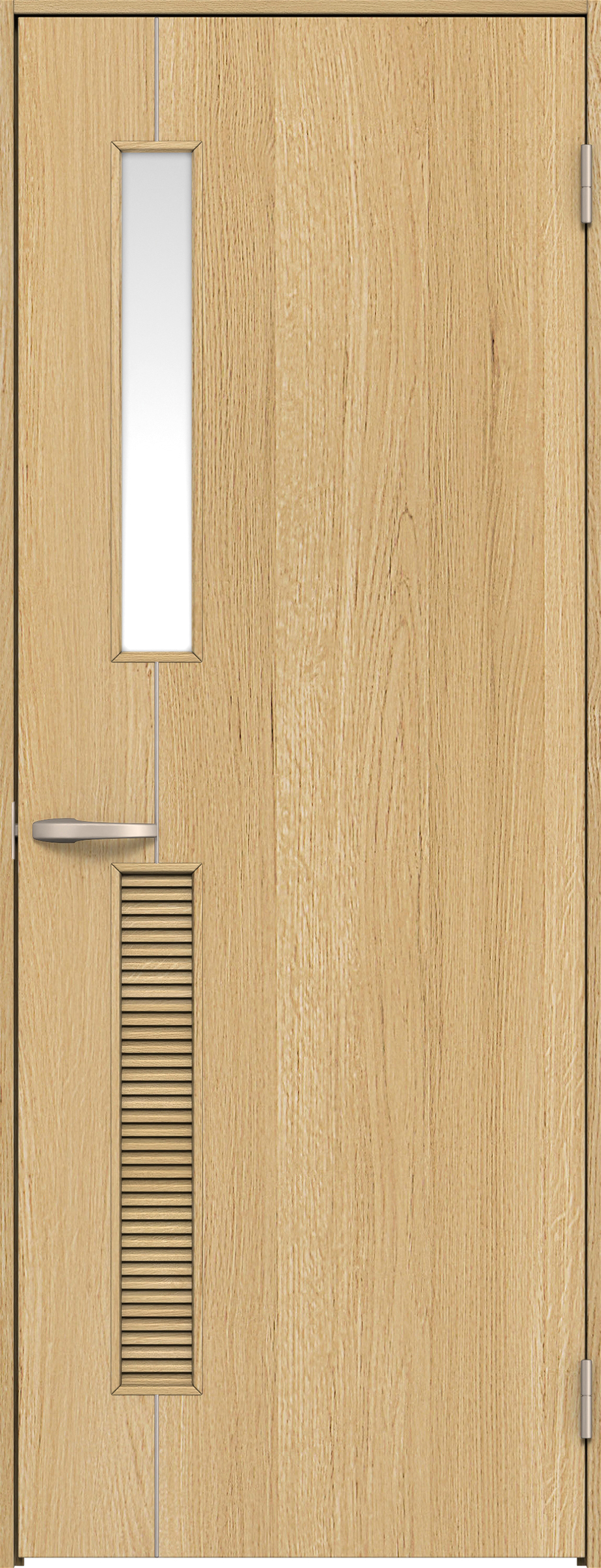 リビングドア　イエリア　片開きドア　扉セット　Ｄ６デザイン　８５０幅　２０００高　〈ライトオーカー柄〉　右開き　空錠　Ｎスタンダード丁番