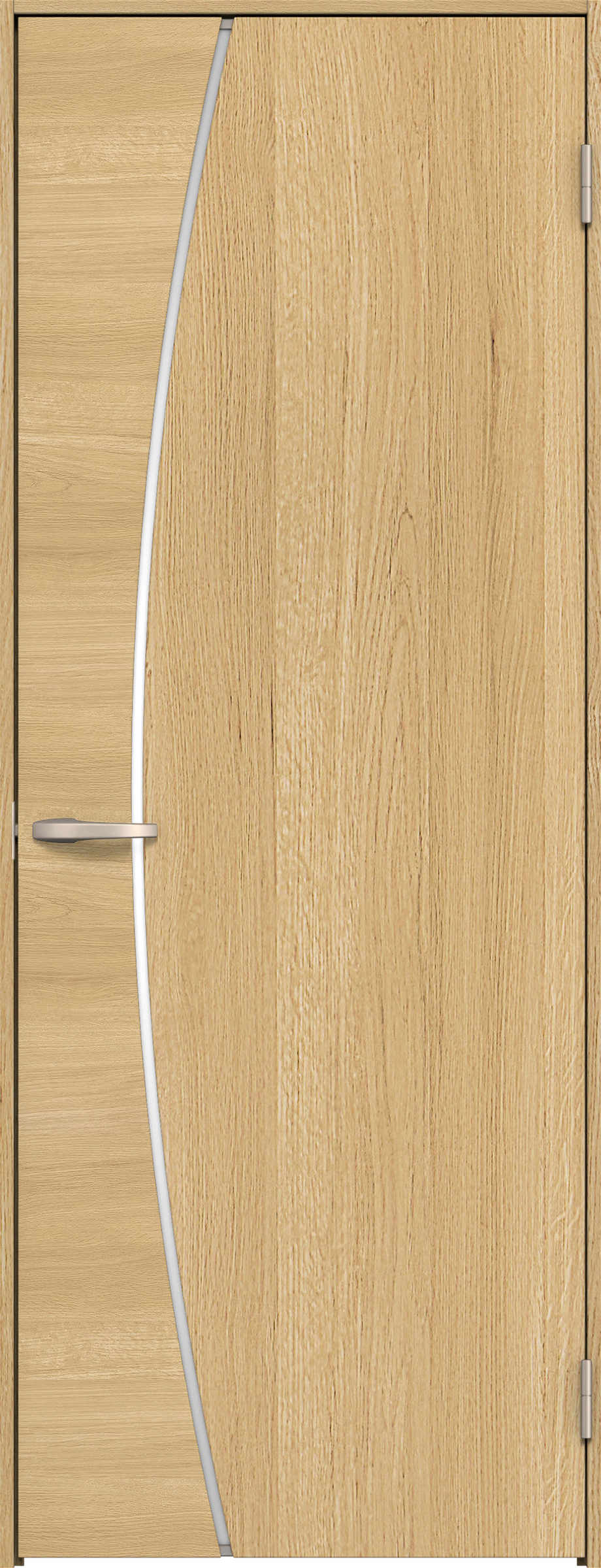 リビングドア　イエリア　片開きドア　扉セット　Ｋ４デザイン　７５５幅　２０００高　〈ライトオーカー柄〉　右開き　空錠　Ｎスタンダード丁番