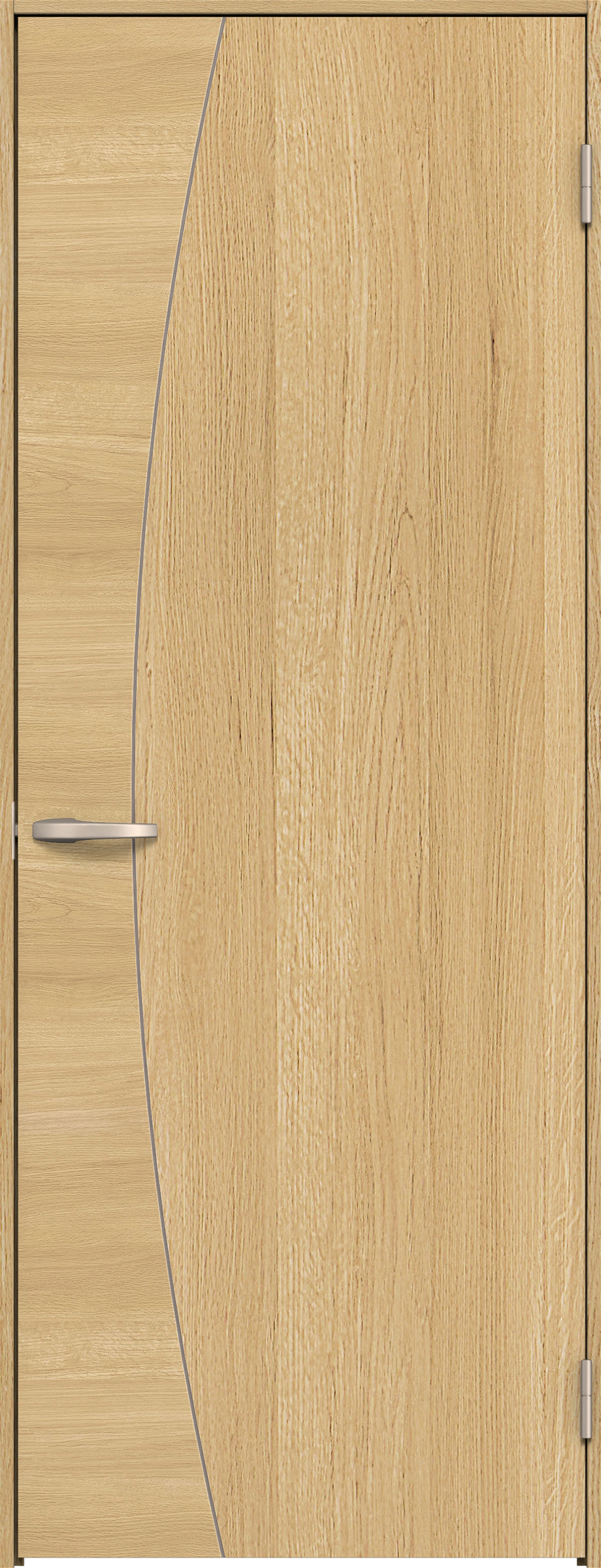 リビングドア　イエリア　片開きドア　扉セット　Ｋ６デザイン　７３５幅　２０００高　〈ライトオーカー柄〉　右開き　空錠　Ｎスタンダード丁番