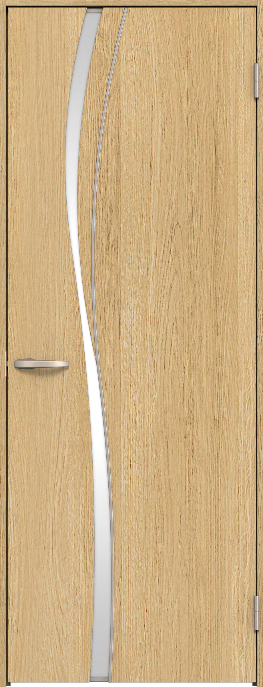 リビングドア　イエリア　片開きドア　扉セット　Ｋ７デザイン　８５０幅　２０００高　〈ライトオーカー柄〉　右開き　空錠　Ｎスタンダード丁番