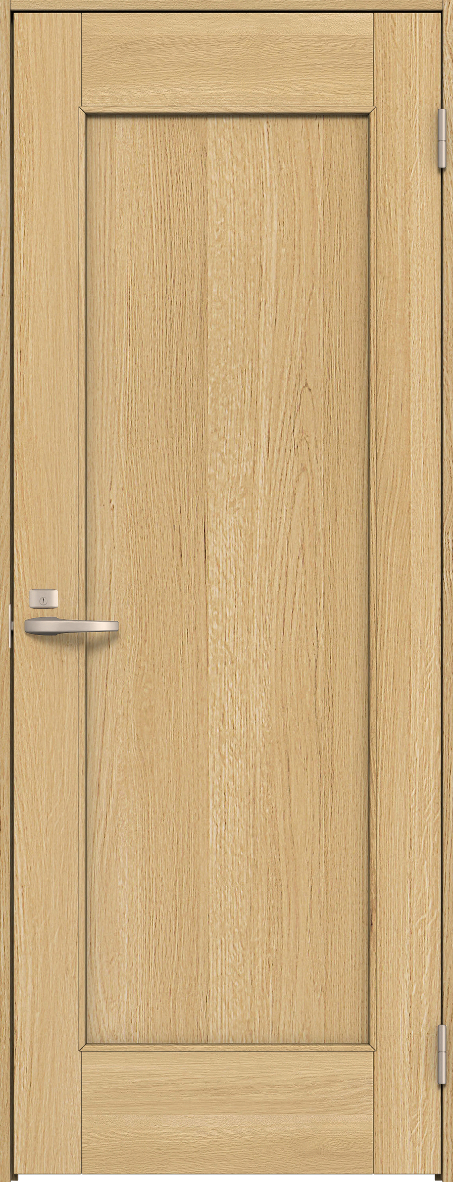 リビングドア　イエリア　片開きドア　扉セット　０１デザイン　７５５幅　２０００高　〈ライトオーカー柄〉　右開き　錠付　間仕切錠　Ｎスタンダード丁番