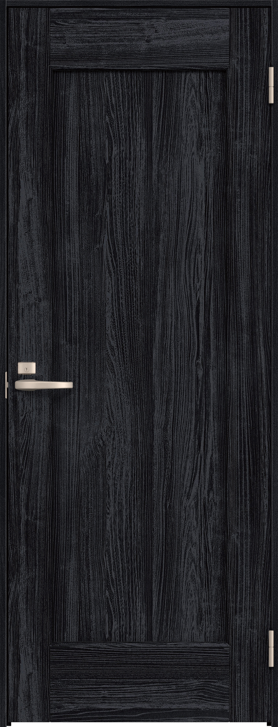 リビングドア　イエリア　片開きドア　扉セット　０１デザイン　７５５幅　２０００高　〈モスブラック柄〉　右開き　錠付　間仕切錠　Ｎスタンダード丁番