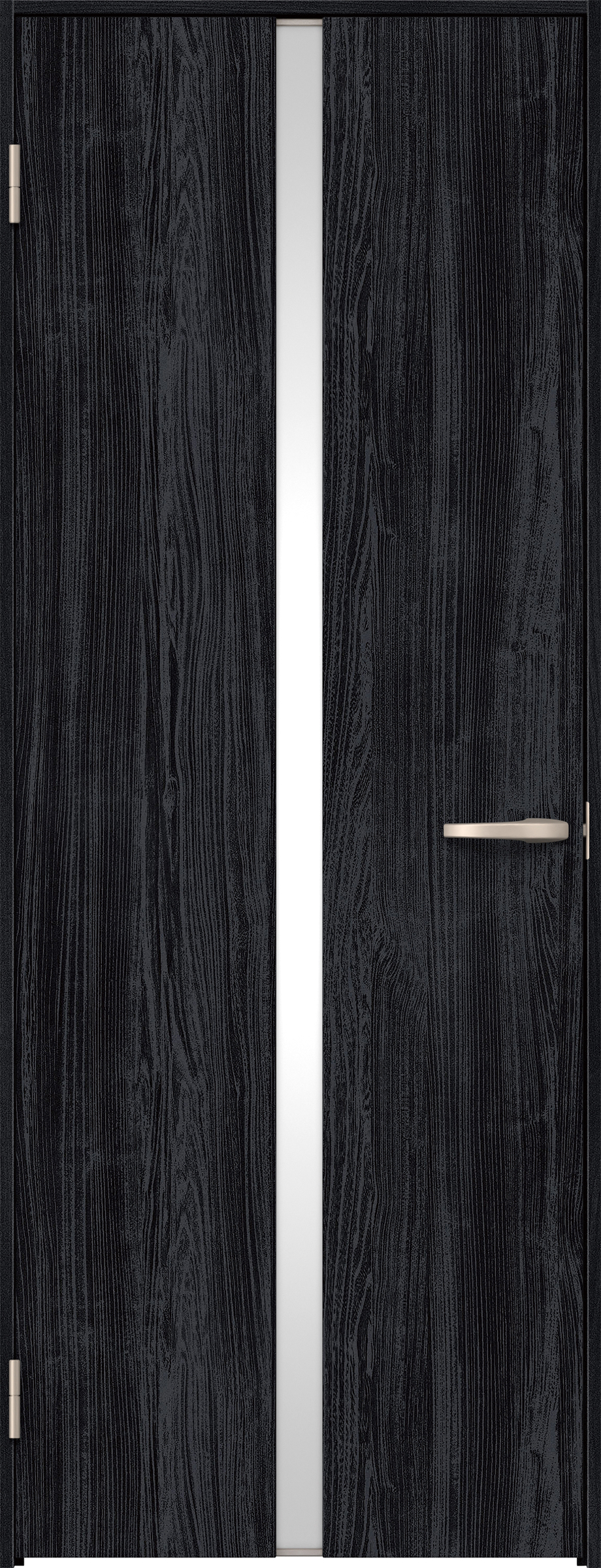 リビングドア　イエリア　片開きドア　扉セット　２Ｐデザイン　７３５幅　２０００高　〈モスブラック柄〉　左開き　空錠　Ｎスタンダード丁番