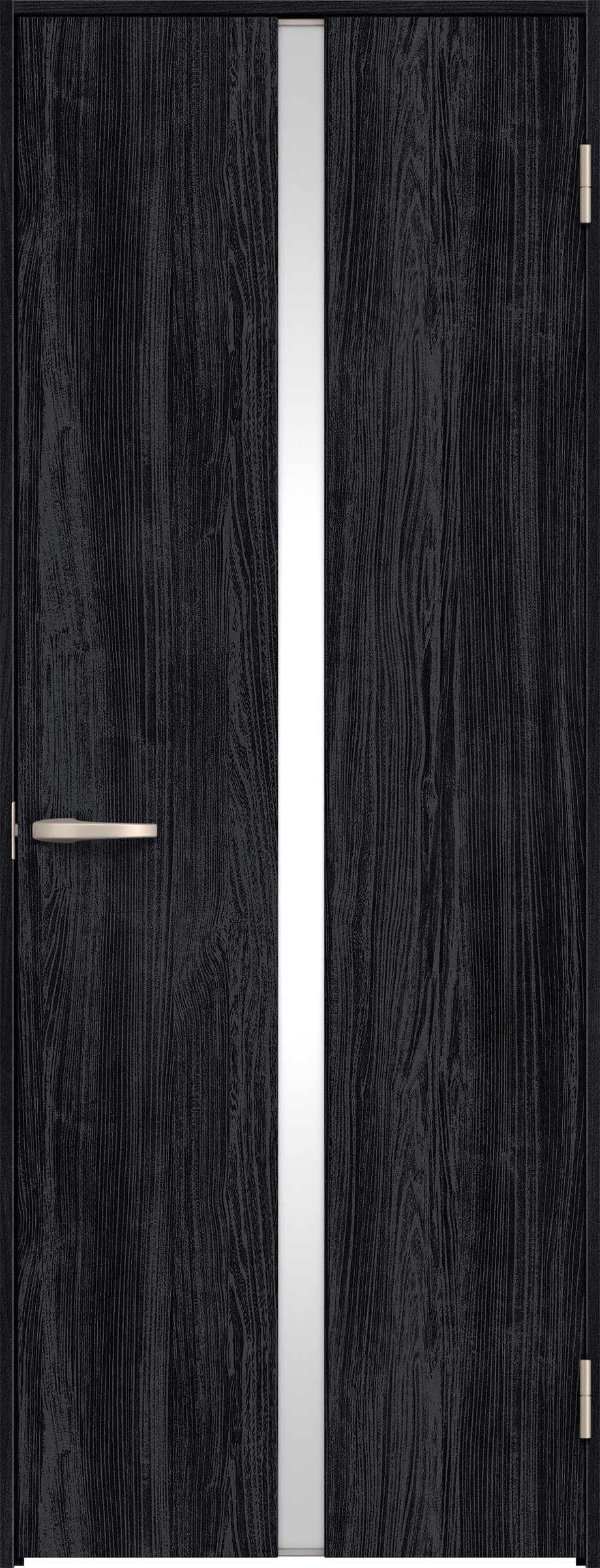 リビングドア　イエリア　片開きドア　扉セット　２Ｐデザイン　７３５幅　２０００高　〈モスブラック柄〉　右開き　空錠　Ｎスタンダード丁番