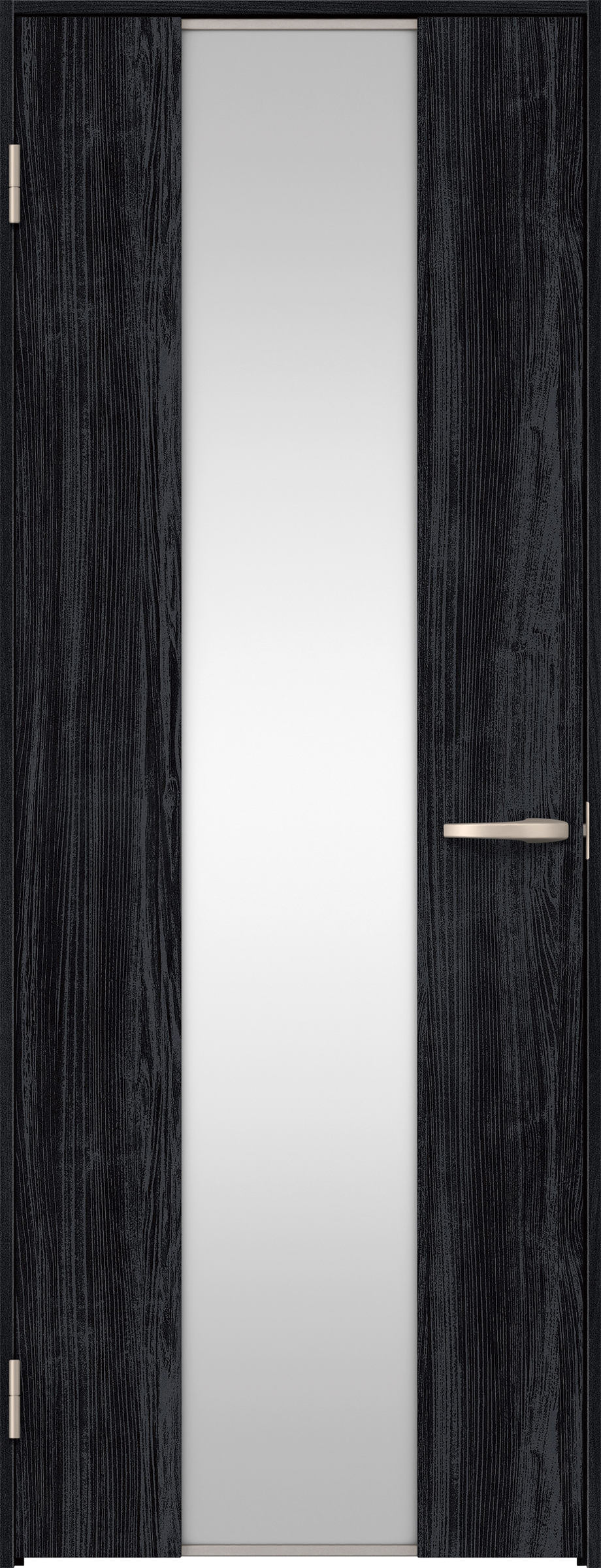 リビングドア　イエリア　片開きドア　扉セット　４Ｐデザイン　７８０幅　２０００高　〈モスブラック柄〉　左開き　空錠　Ｎスタンダード丁番