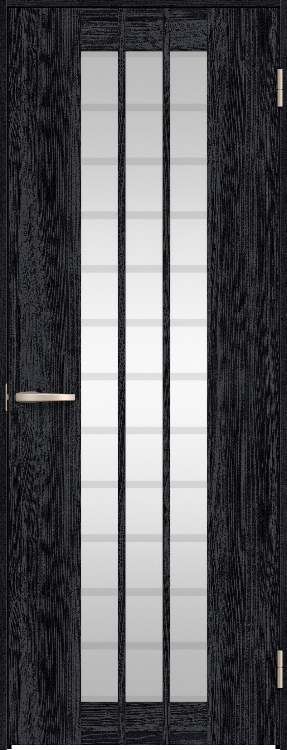 リビングドア　イエリア　片開きドア　扉セット　４Ｓデザイン　８５０幅　２０００高　〈モスブラック柄〉　右開き　空錠　Ｎスタンダード丁番