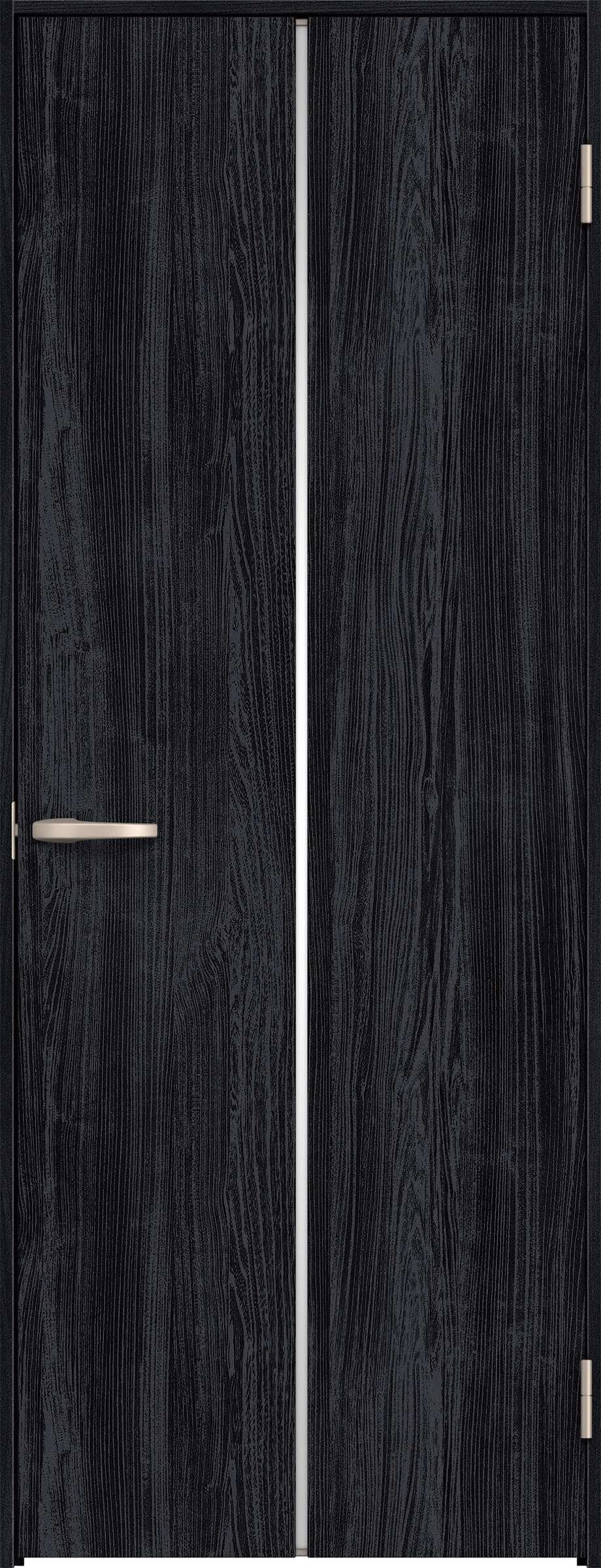 リビングドア　イエリア　片開きドア　扉セット　６Ｐデザイン　８５０幅　２０００高　〈モスブラック柄〉　右開き　空錠　Ｎスタンダード丁番