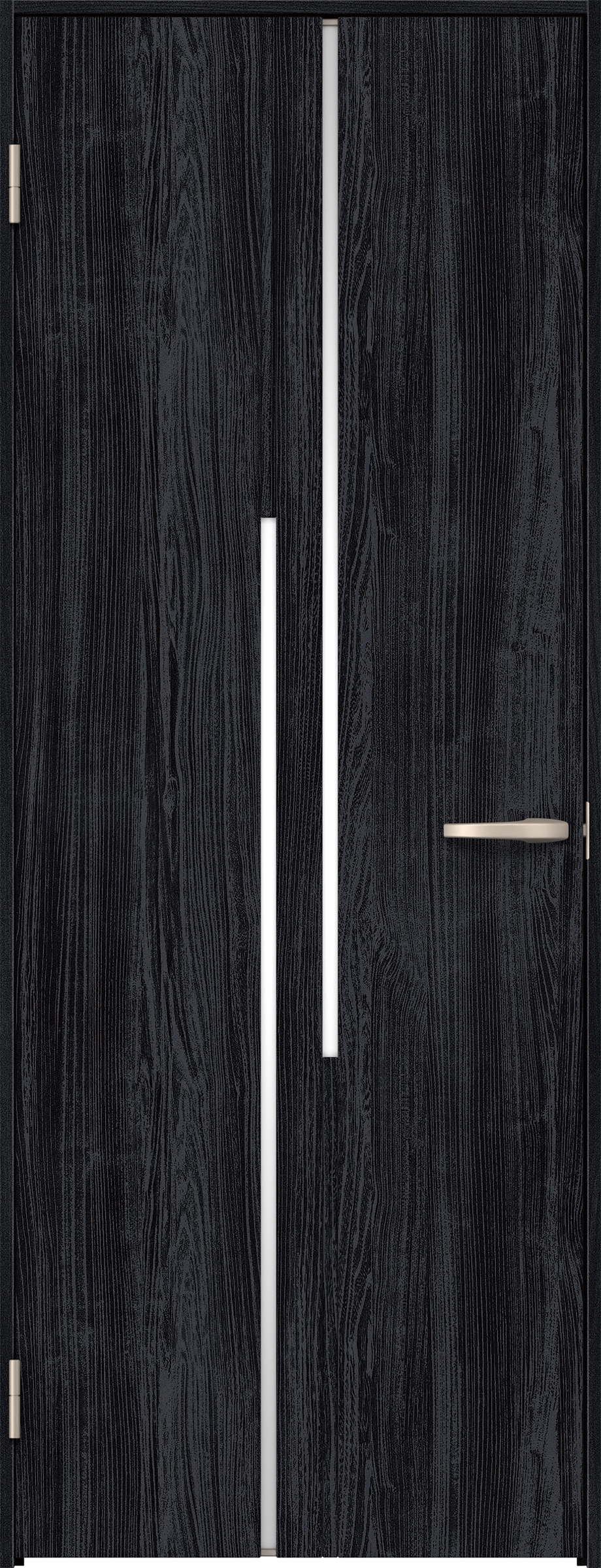 リビングドア　イエリア　片開きドア　扉セット　７Ｐデザイン　７３５幅　２０００高　〈モスブラック柄〉　左開き　空錠　Ｎスタンダード丁番