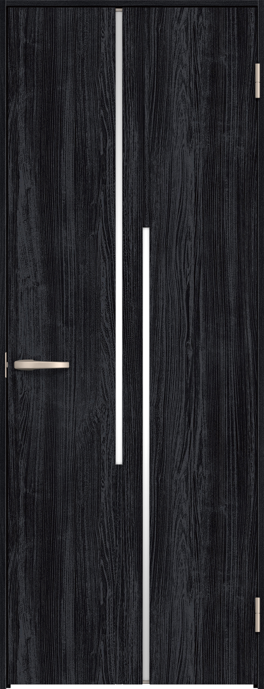 リビングドア　イエリア　片開きドア　扉セット　７Ｐデザイン　７３５幅　２０００高　〈モスブラック柄〉　右開き　空錠　Ｎスタンダード丁番