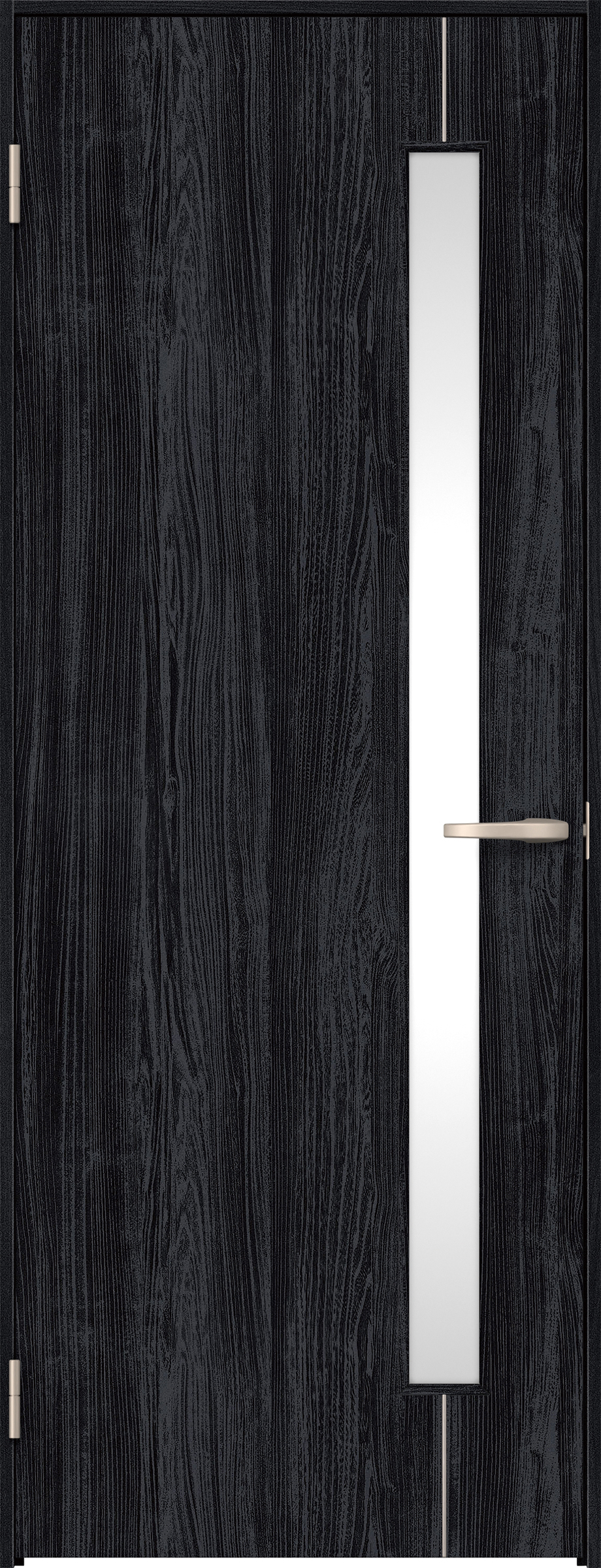 リビングドア　イエリア　片開きドア　扉セット　Ｄ４デザイン　７５５幅　２０００高　〈モスブラック柄〉　左開き　空錠　Ｎスタンダード丁番