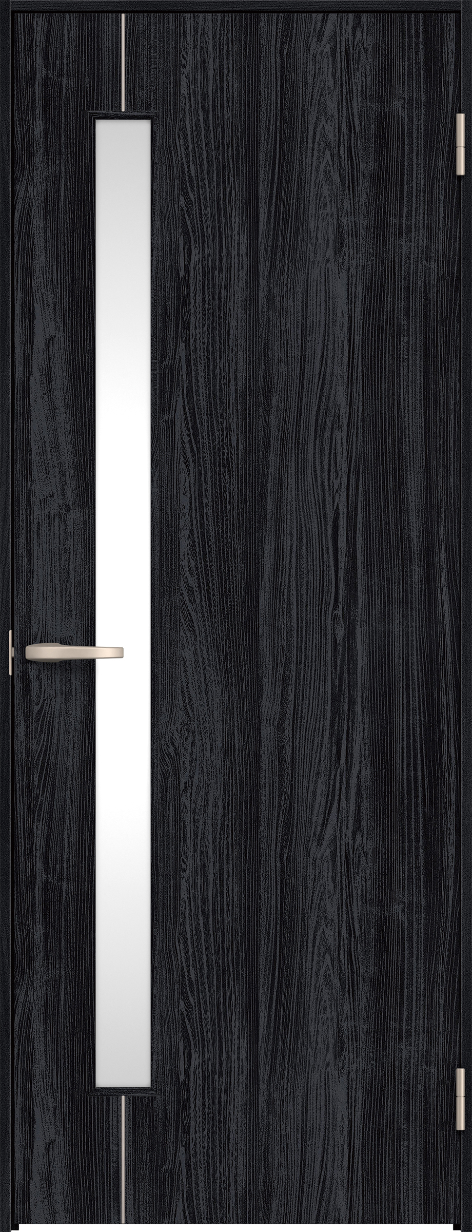 リビングドア　イエリア　片開きドア　扉セット　Ｄ４デザイン　８５０幅　２０００高　〈モスブラック柄〉　右開き　空錠　Ｎスタンダード丁番