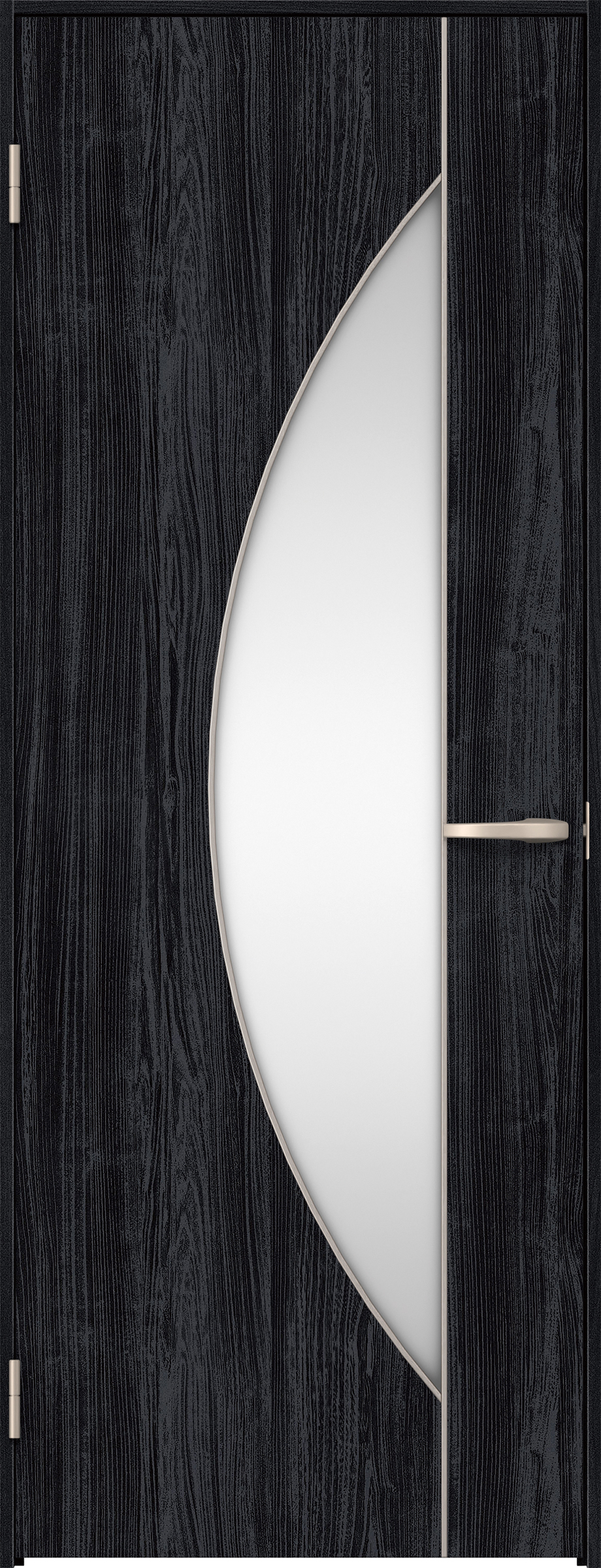 リビングドア　イエリア　片開きドア　扉セット　Ｄ５デザイン　７３５幅　２０００高　〈モスブラック柄〉　左開き　空錠　Ｎスタンダード丁番