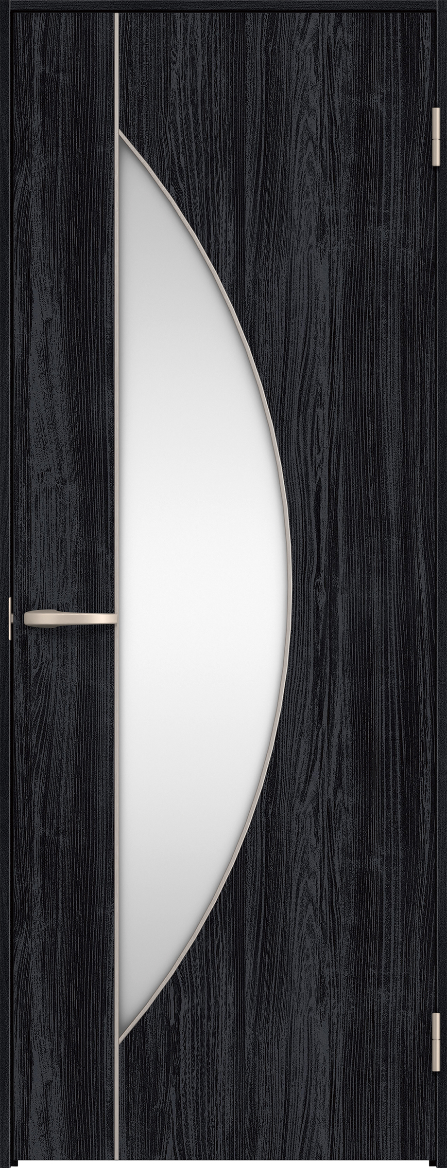 リビングドア　イエリア　片開きドア　扉セット　Ｄ５デザイン　７８０幅　２０００高　〈モスブラック柄〉　右開き　空錠　Ｎスタンダード丁番