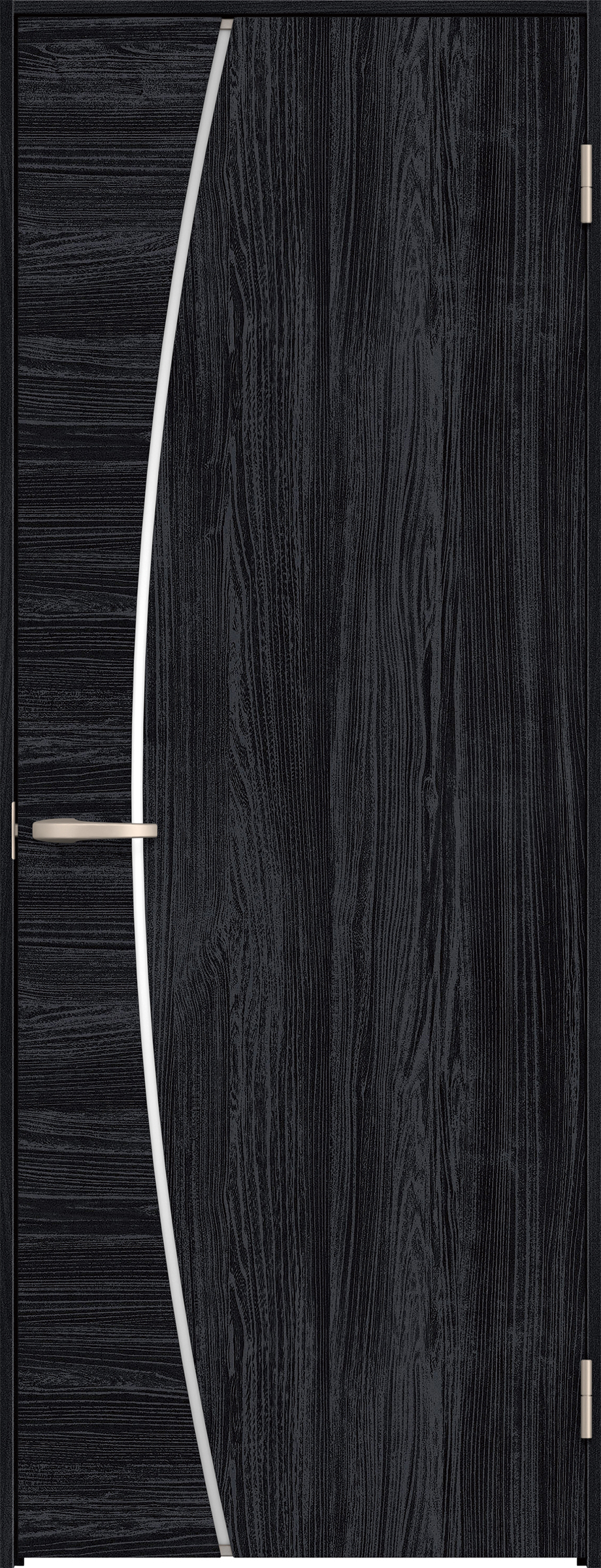 リビングドア　イエリア　片開きドア　扉セット　Ｋ４デザイン　７５５幅　２０００高　〈モスブラック柄〉　右開き　空錠　Ｎスタンダード丁番