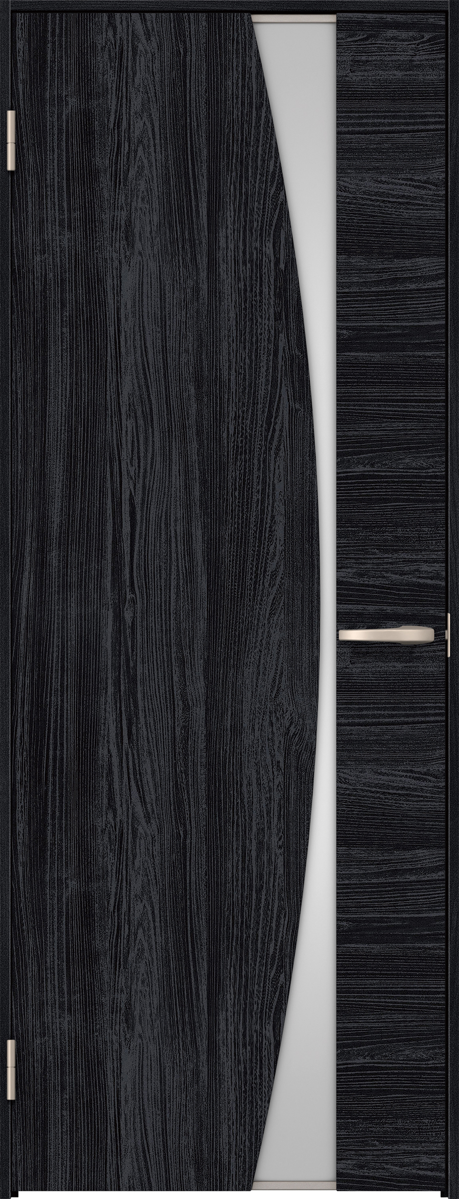 リビングドア　イエリア　片開きドア　扉セット　Ｋ５デザイン　８２５幅　２０００高　〈モスブラック柄〉　左開き　空錠　Ｎスタンダード丁番