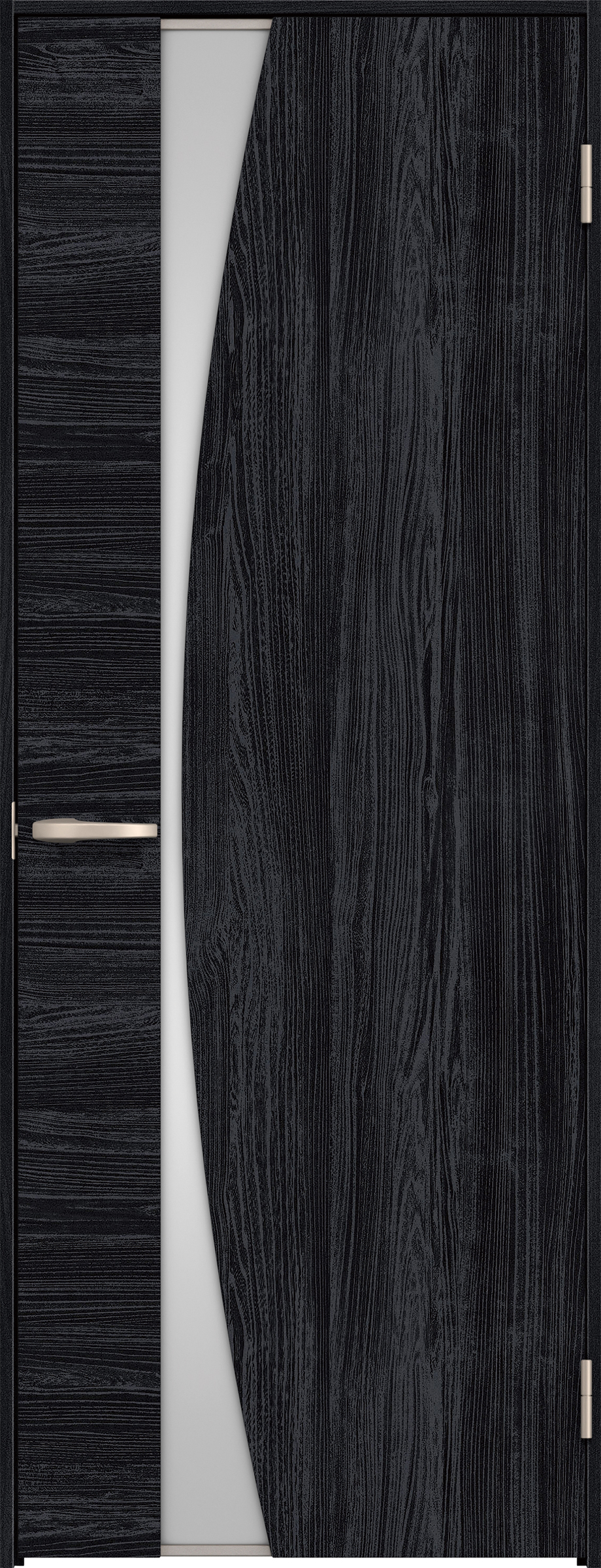 リビングドア　イエリア　片開きドア　扉セット　Ｋ５デザイン　８５０幅　２０００高　〈モスブラック柄〉　右開き　空錠　Ｎスタンダード丁番